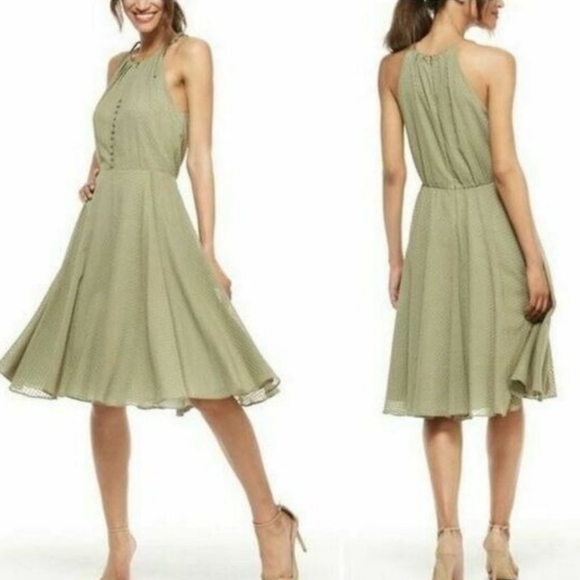 NWT Moss Green Gal Meets Glam Textured Dress - Picture 2 of 12